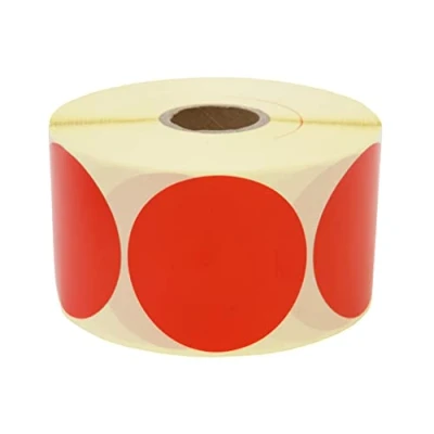 Immagine di Prolac Punti di marcatura 1000 pezzi adesivi colorati su rotolo, 50 x mm rosso, Glue Dots, autoadesivi rotondi perfetti per etichettare in ufficio,