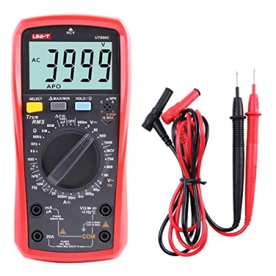 Immagine di UNI T UT890C Multimetro Digitale Professionale Tester Voltmetro Amperometro Ohmmetro Veri RMS 6000 Conti Test di Capacità e Misurazione della Temperatura con LCD Retroilluminato