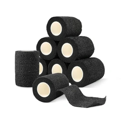 Immagine di bende elastiche autoadesive, 8 rotoli x 7,5 cm 4,5 m, per bendaggi, garza autoadesiva, benda elastica coesiva, resistente, ideale sport, primo soccorso, fasciature traspiranti.
