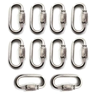 Immagine di Flomore M4 Lock Quick Link Catena Connettore 304 Acciaio Inox Vite Moschettone Confezione da 10