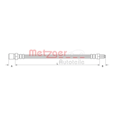 Immagine di METZGER 4118575 Tubi Freno 221 FIAT: Panda II Hatchback, Punto Palio I LANCIA: Ypsilon II, RENAULT: ESPACE 1