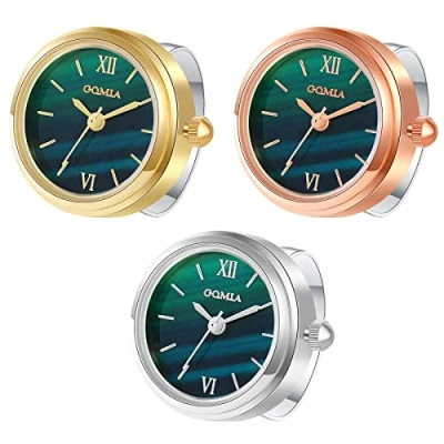 Immagine di JewelryWe Orologio da dito uomo e donna con elastico rotondo al quarzo, Anello Stile Semplice, Colore Scelta,Regalo per Natale