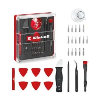 Immagine di Einhell 115020 Kit inserti 28 parti Profilo a T, Punto TRI, Taglio, Pentalobo, Croce Phillips incl. Cacciavite portainserti