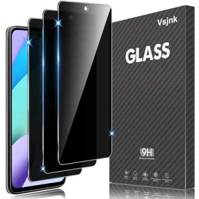 Immagine di Vsjnk Privacy Vetro Temperato Compatibile con Xiaomi Redmi 10/Redmi 10 2022 Pellicola Protettiva,3 Pezzi Protezione Schermo Anti Impronta Graffio Bolle Durezza 9H.
