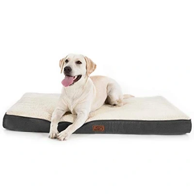 Immagine di Bedsure Cuscino per Cane Gande Materassino Cani Taglia Grande Interno Sfoderabile Lavabile 112x81x7,6 cm Bianco