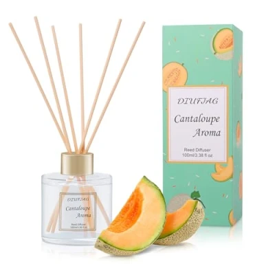 Immagine di Profumatore per Ambienti 100ml Cantalupo,Diffusore Profumo Ambiente con 6 Bastoncini di Fragranza,Diffusore Fragranze Bagno,Appartamento,Decorazione Della Casa