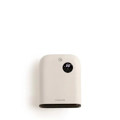 Immagine di CREATE/WARM WALL/Riscaladore a parete o da pavimento con Wifi bianco sporco/Controllo tramite app, ambienti fino 20m², rilevamento finestre aperte, antiribaltamento, 3 modalità,LCD, 2000W