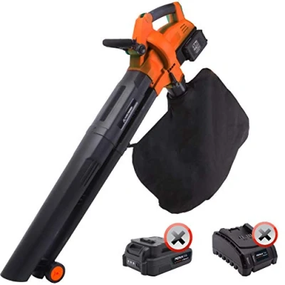 Immagine di Yard Force Soffiatore a doppia batteria 20V LB C20W, velocità aria 200 km/h, con sacco di raccolta da 45 lt, funzione aspirante/soffiante semplice, senza e caricabatteria