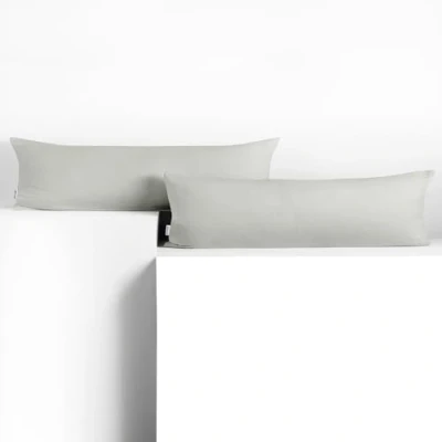 Immagine di DecoKing 2 federe 20 x 120 cm jersey cotone chiusura lampo argento ambra