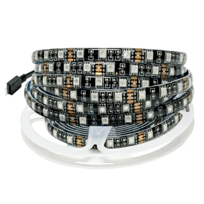 Immagine di Tesfish Striscia LED 12V RGB, Strisce 5M Scheda PCB Nera 5050 IP65 Impermeabile 300 LEDs Luci Colorate Nastri per Camera da Letto, Decorazione Cucina