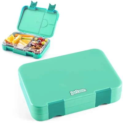 Immagine di Jarlson® Lunch Box Bambini Bento con 6 Scomparti Porta Pranzo Senza BPA per la Scuola e l&#039;asilo 850ml (Turchese)