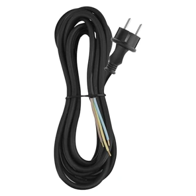 Immagine di EMOS cavo di collegamento in gomma, 10 m, alimentazione, per carichi meccanici, Schuko, 3 x 1,5 mm2, gomma H07RN F/neoprene, nero