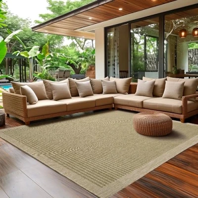 Immagine di SIMPEX Tappeto da Esterno per Terrazza, Balcone e Giardino, Cucina Monocolore, Lavabile in Varie Misure Colori Verde, 80 x 150 cm