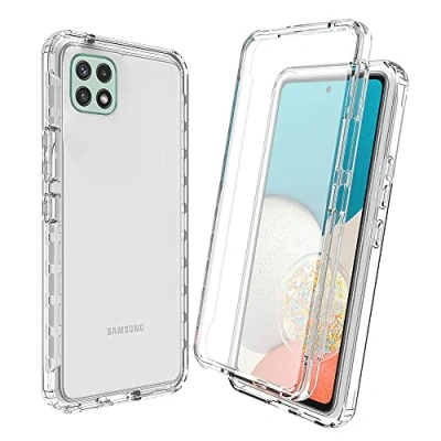 Immagine di XINNI Cover per Samsung Galaxy A22 5G, Protezione Schermo Integrata 360 Gradi Antiurto Custodia, Rugged Doppia Faccia Bumper Trasparente Full Guscio Fronte Retro Case, Cristallo