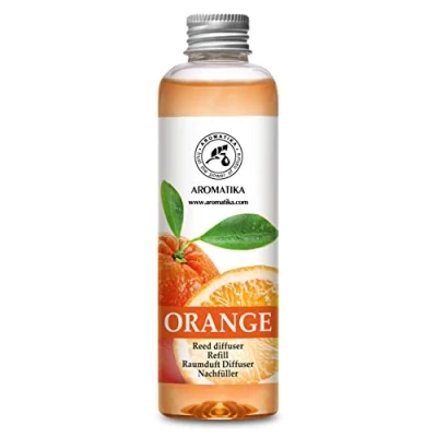 Immagine di Diffusore Profumato per Ambiente di Arancio 200ml Olio Essenziale Naturale Orange Fragranza Intensa e Duratura Senza Alcool Profumo Interni