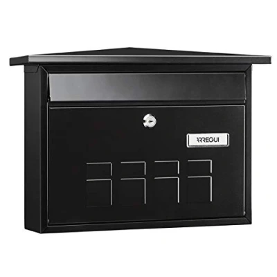 Immagine di ARREGUI Deco E5704 Cassetta Postale Individuale in Acciaio, della Posta da Parete, Fondo Stretto, Dimensione M (DIN A4 e Riviste), Facile Montare, Nero