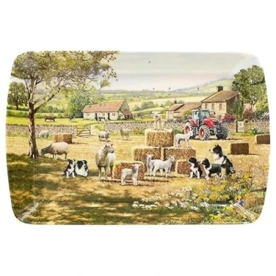 Immagine di Lesser &amp; Pavey Macneil Studios vassoio da portata progettato in Gran Bretagna, per molteplici usi tutta la casa, vassoi servire cibo o bevande, piccolo Collie Sheep