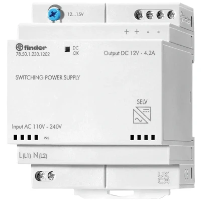 Immagine di Finder 78.50.1.230.1202 Alimentatore per guida DIN 12 V/DC 4.6 A 50 W Contenuto 1 pz.