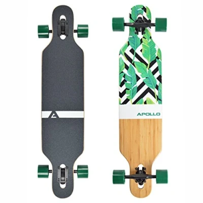 Immagine di Apollo Longboard Special Edition tavola Completa, con Cuscinetti a Sfera ABEC High Speed, Drop Through Freeride Skating Cruiser Boards
