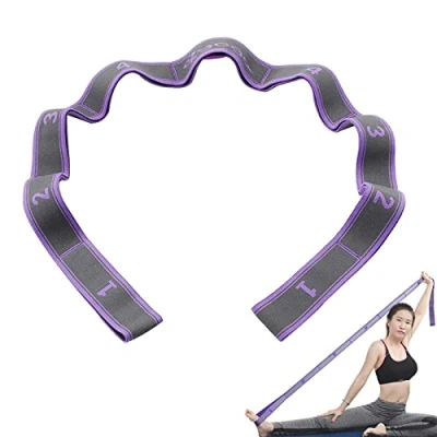 Immagine di Elastico Fasce di Resistenza, Fitness Elastici e bande Yoga Stretching Band Ceinture Elastiche Cinghia Elastica (Viola)