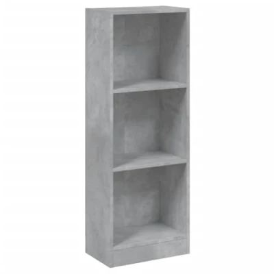 Immagine di vidaXL Libreria a 3 Ripiani Versatile Minimalista Moderna Elegante Robusta Scaffali Mensole Espositore Grigio Cemento 40x24x109 cm in Truciolato