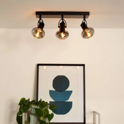 Immagine di Lucide Faretto da soffitto Madee, nero/fumo, 3 luci