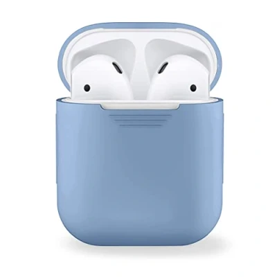 Immagine di MyGadget Cover in Silicone Morbido Custodia Compatibile con Apple AirPods 1 e 2 Generazione Case per Cuffie Auricolari Skin Gomma Celeste