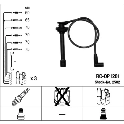 Immagine di NGK 2582 Kit Cavi Accensione 6