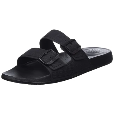 Immagine di Fitflop Iqushion Two Bar Adjustable Slide, Sandali a Ciabatta Uomo, Nero, 43 EU