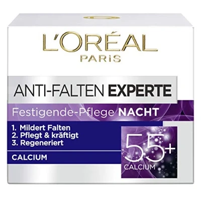 Immagine di L&#039;Oréal Paris Confezione da 1 Crema Viso Antirughe Experte 55+ Notte per Donne dai 55 Anni con Calcio x 50 ML