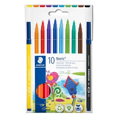 Immagine di STAEDTLER 326 C10 Penna a Punta in Fibra, Confezione da 10 Pezzi, Colori Assortiti