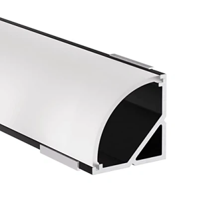 Immagine di Alumino profilo in alluminio a LED nero, 100 cm, angolare, copertura opale, per strisce da 12 mm, 1 m, Weser