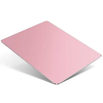 Immagine di TERRATUTOR Pad per Mouse in Metallo di Alluminio con Base Gomma Antiscivolo e Superficie Lega Micro Sabbiatura un Controllo Veloce ed Accurato Rosa