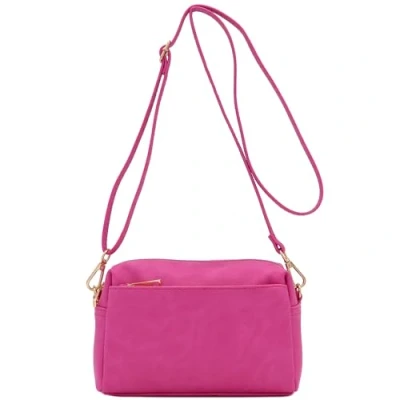 Immagine di FashionPuzzle Borsa a tracolla piccola con tripla zip, Fucsia, taglia unica
