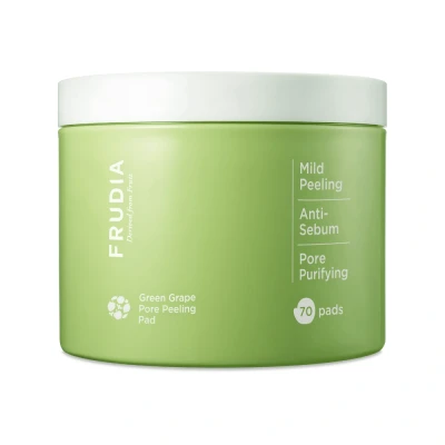 Immagine di WELCOS FRUDIA Tampone esfoliante per i pori dell&#039;uva verde, il viso con estratto di GG, complesso dei del tannino e anti sebo P, cuscinetti coreani la pulizia (70