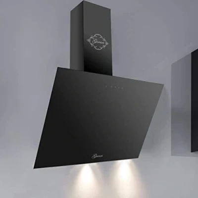 Immagine di GURARI cappa aspirante senza testa GCH 286 BL 6 Prime + ricircolo d&#039;aria, 60cm, a parete 1000m3/h, vetro nero, TouchControl, timer