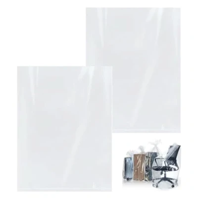 Immagine di 2 Pezzi Sacchetti Extra Large in Plastica Trasparente, 100 x 152 cm, Enormi di Piatti per Bagagli, Valigie, Mobili, Trapunte, Sedie, Biciclette Bambini, Giocattoli Peluche