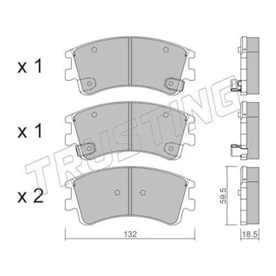 Immagine di TRUSTING 492.0 Kit pastiglie freno con segnalatore acustico usura MAZDA: 6 SW, Sedan, Hatchback