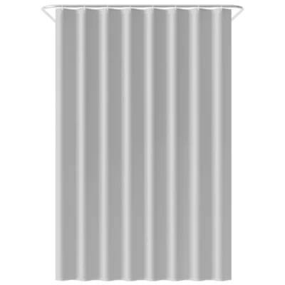 Immagine di Loti Living Tenda Doccia 120 x 200 cm Resistente alla Muffa e all&#039;Acqua Tessuto in Poliestere con Bordo Ponderato Vasca da Bagno Ganci Inclusi Grey