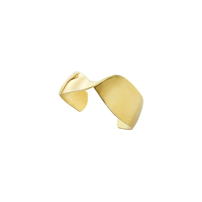 Immagine di Breil, Collezione Retwist, Bracciale Donna, Rigido in Acciaio Specchiato IP Gold, Idee Regalo Donna e Ragazza, Misura M, Dimensioni 60 x 50 mm, Colore Gold