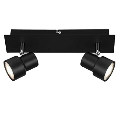 Immagine di BRILONER Leuchten Faretto da soffitto a LED, 2 lampadine, lampada girevole e inclinabile, 2x GU10, 5 Watt, 460 Lumen, 3.000 Kelvin, nero