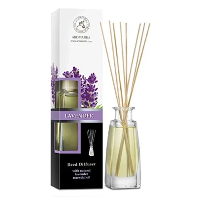 Immagine di Diffusore con Olio Essenziale di Lavanda 100ml 10 Bastoncini Bambù Fragranza Intensa e Duratura Senza Alcool Aromatizzatore d&#039;Aria per Interni Aromaterapia