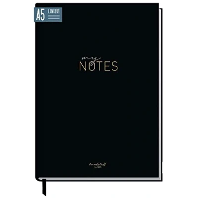 Immagine di Trendstuff by Häfft Taccuino formato A5, a righe, 124 pagine, 62 fogli, ideale come diario, bullet journal, libro ideale, scrittura sostenibile e rispettoso dell&#039;ambiente