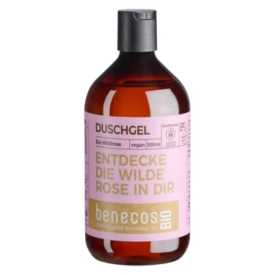 Immagine di benecos Bio Gel doccia rosa selvatica scopri la selvaggia in te vegano plastica riciclata