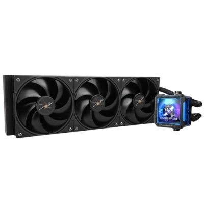 Immagine di Thermalright FW PRO 360 Black per CPU AIO, schermo LCD IPS con risoluzione 320 x 320, AM5&amp;Intel 1700/1851, potente raffreddamento ad acqua display
