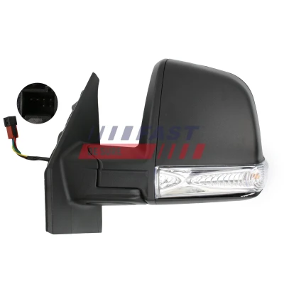 Immagine di Specchio retrovisore esterno Fast FT88348 Sx nero elettrico regolabile dall&#039;interno, termico FIAT: Doblo II Station Wagon, OPEL: Combo D Tour