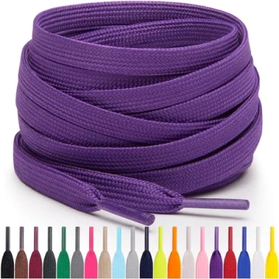 Immagine di Miscly Lacci Piatti per Scarpe Sportive, Disponibili in Varie Lunghezze e Colori (Viola, 69 cm)