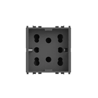 Immagine di 4Box 4B.V19.H21 Presa Multistandard 1 Schuko o 2 Bipasso Compatibile con Vimar Arkè, 250 V, Grigio