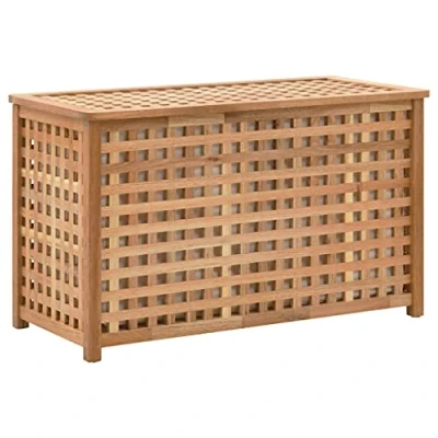 Immagine di vidaXL Cesto per Biancheria Cesta Pratica Utile Ampia Comoda Resistente Solida Robusta Durevole Semplice 77,5x37,5x46,5 cm in Legno Massello di Noce
