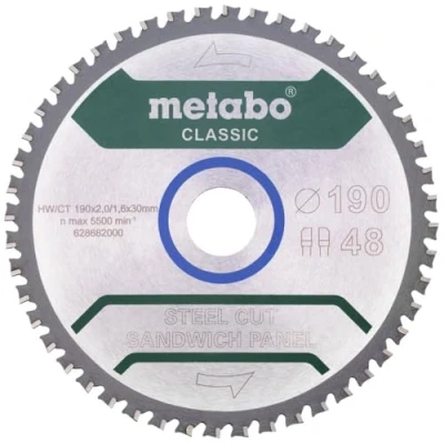 Immagine di Metabo 628682000 Lama circolare 190 x 30 mm Numero di denti: 48 1 pz.
